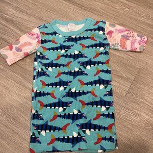 Hanna Andersson Pajama Top Size 160 (14) Jelly Fish Shark Short Sleeve Sleep